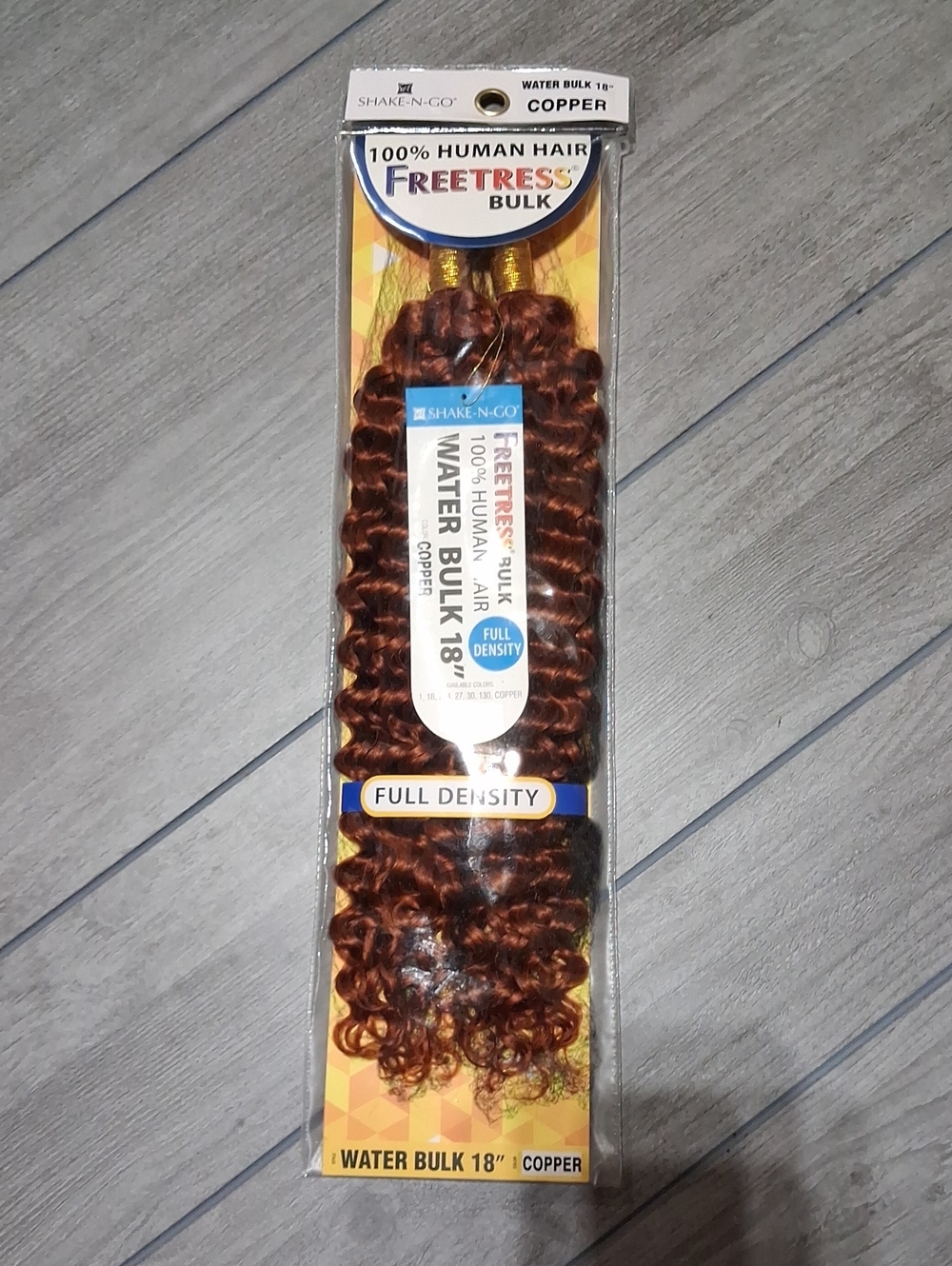 100% Human Hair Water Bulk 18" - Copper Rare Color Bohemian Style